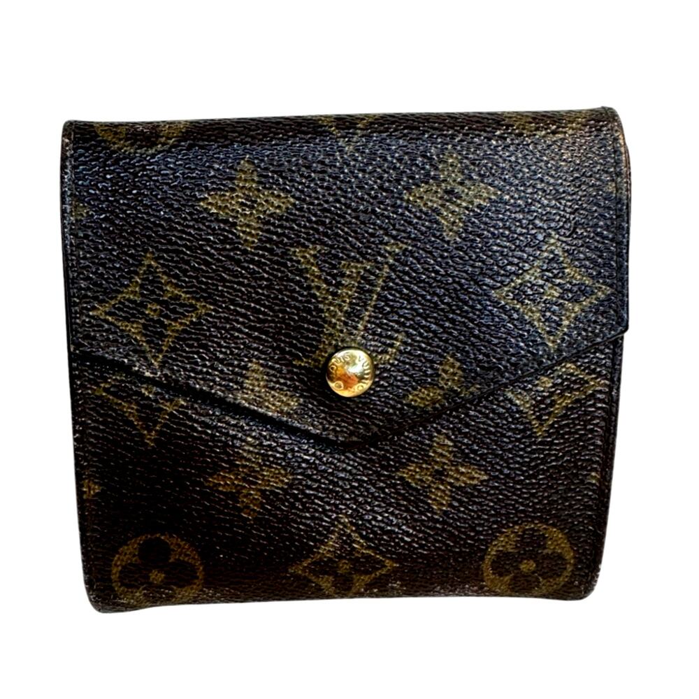 Louis Vuitton Monogram Elise Bifold Wallet Snap Coin & Card Holder ~ Vintage ~